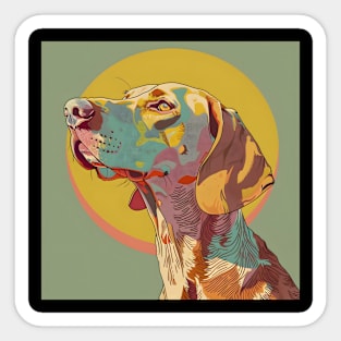 Retro Vizsla: Pastel Pup Revival Sticker